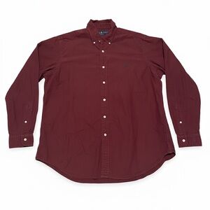 Ralph Lauren Men's Burgundy Button-Down Shirt